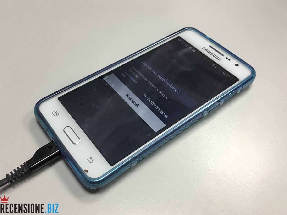 Aggiornamento Samsung Galaxy Grand Prime Lollipop 5.0.2 - scaricamento Wi-Fi con carica USB